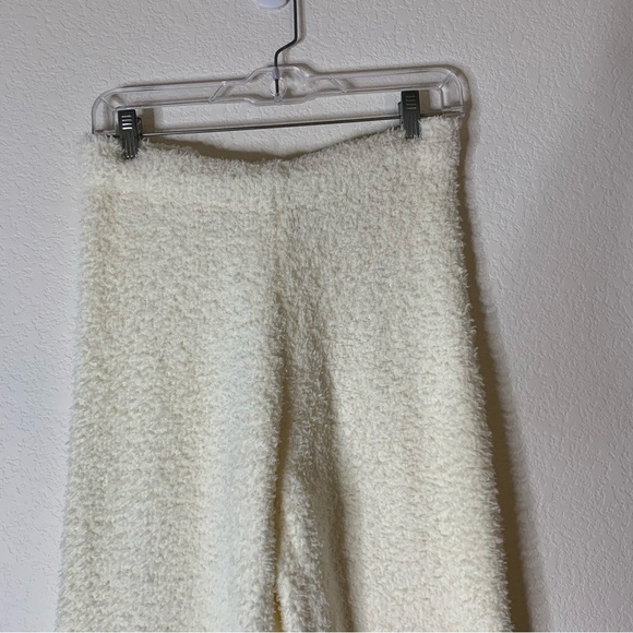 Skims Womens cream cozy knit fluffy drawstring joggers S/M - Picture 4 of 9